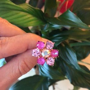 Fuchsia, Violet +AB Flower Crystal Earrings